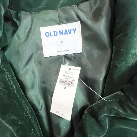 NWT Old Navy Emerald Green Velvet Party Blazer Small - Picture 9 of 12
